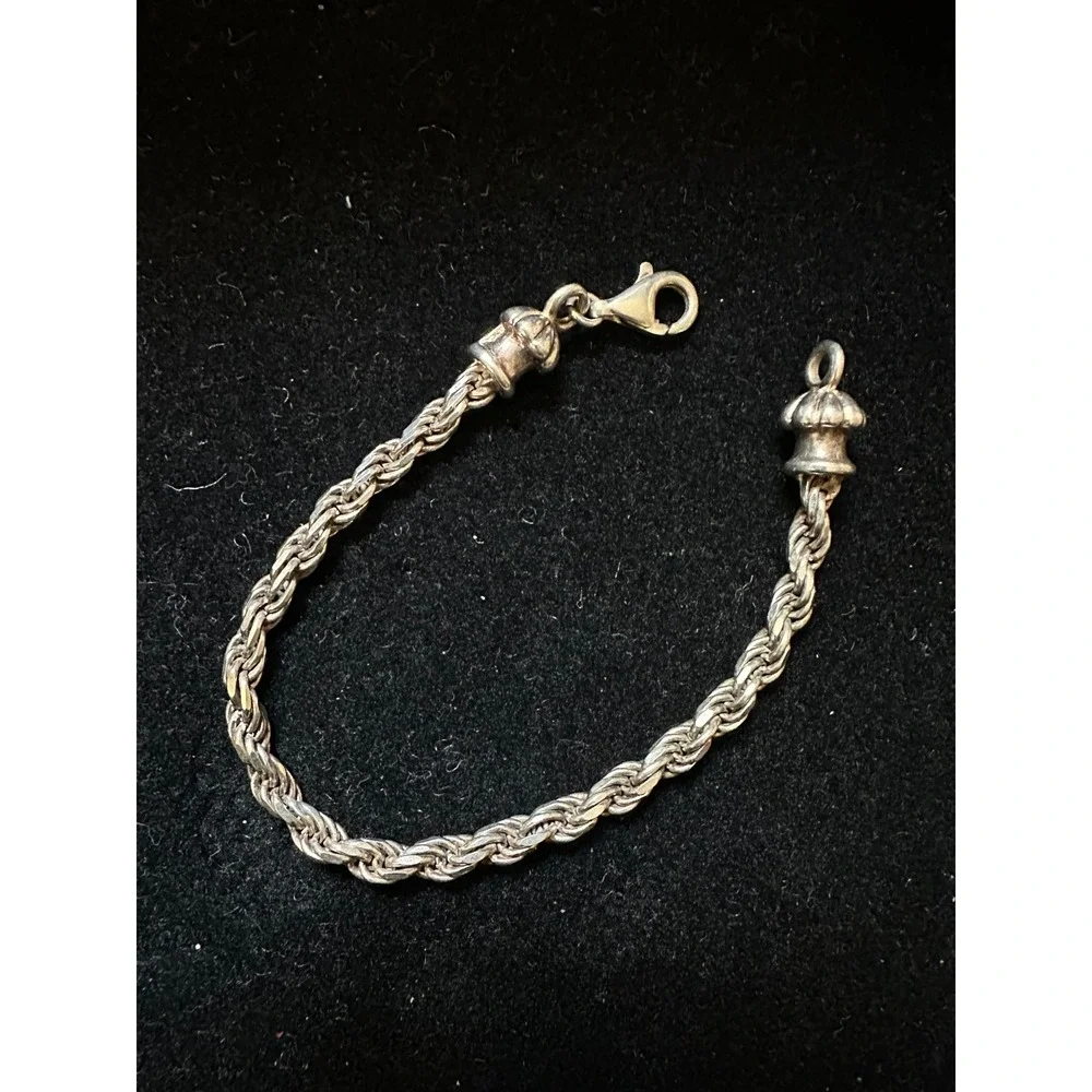 Milor Sterling Silver Rope Chain Bracelet 7